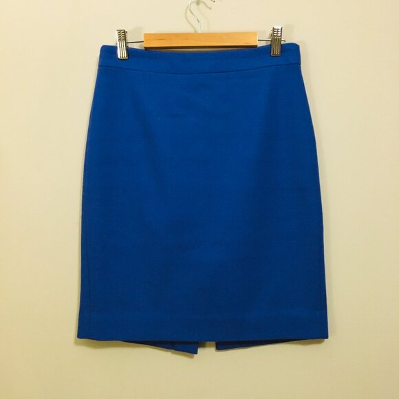 J. Crew Cobalt Blue Wool Pencil Skirt W28 - Picture 6 of 16